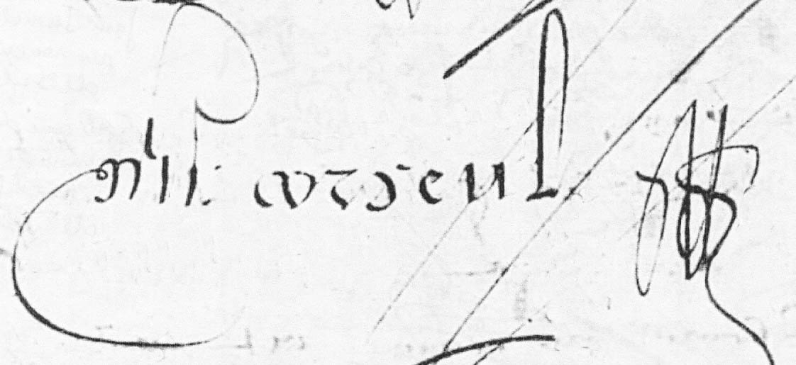 Signature de Guillaume Corseul à Dinan en 1606
