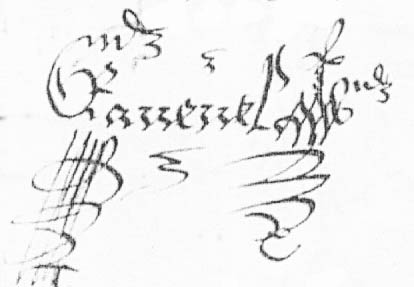 Signature de Noël Corseul à Dinan en 1587