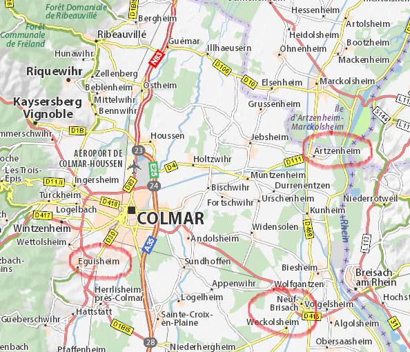 La région de Colmar